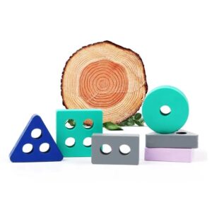 Wooden Geometric Shape Sorting Blocks for Early Learning