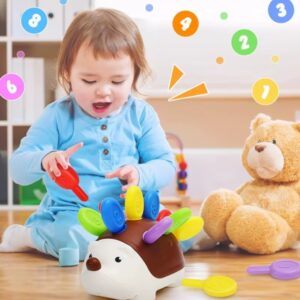 Montessori Sensory Hedgehog Toy for Toddler Fine Motor Activities