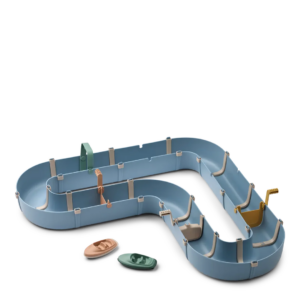 Modular Waterway Play Set with Boats and Water Wheel