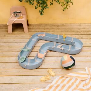 Modular Waterway Play Set with Boats and Water Wheel