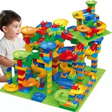 Marble Run Building Block Maze Toy with DIY Ball Track Design